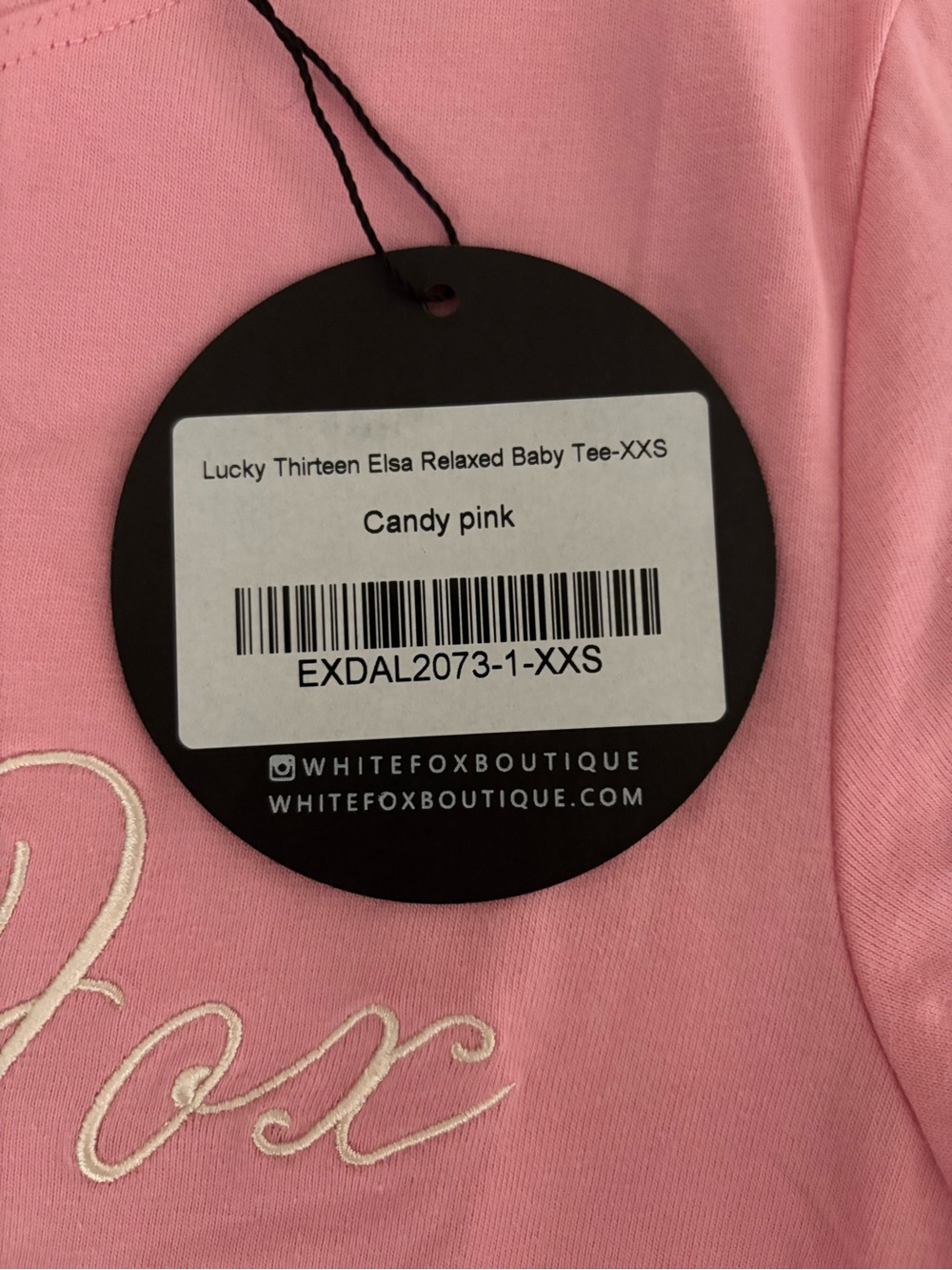 NWT white fox candy pink size xxs lucky thirteen elsa relaxed baby tee ! - Picture 5 of 6